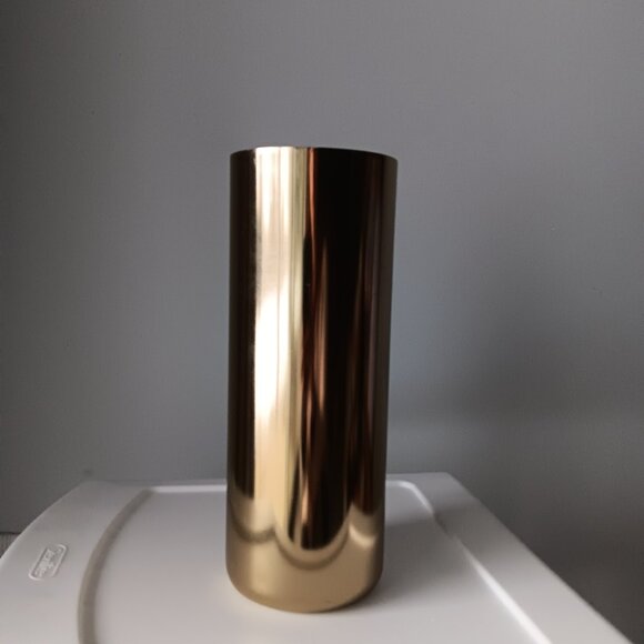 Gold Cylinder Metal Vase 10" H 4" W Lightweight Threshold Holiday Metallic Decor - Picture 1 of 6
